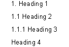 Numbered headings