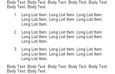 List with space between items